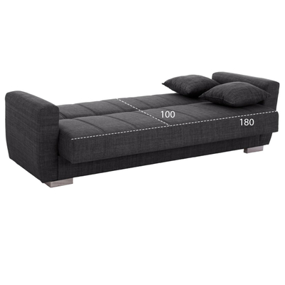 Divan-Shtrat 3 ulëse, 215×80×77 cm HM3240.03, gri