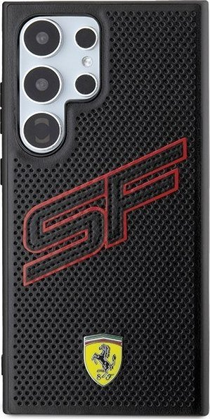 Mbulesë telefoni Ferrari Big SF Perforated për Samsung Galaxy S24 Ultra, zyrtare, e zezë