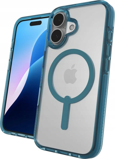 Kllëf telefoni ZAGG Santa Cruz Snap për iPhone 16, MagSafe, blu River