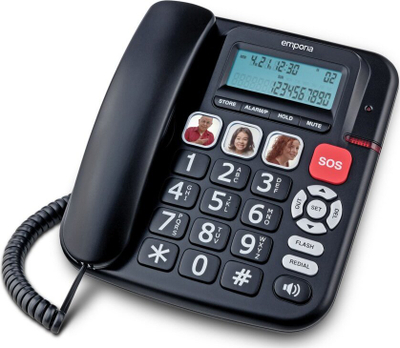 Telefoni fiks Emporia KFT20, analog, me Caller ID, i zi