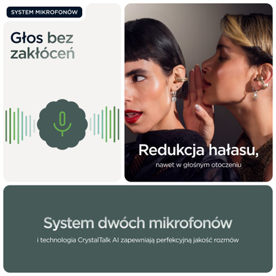 Kufje wireless Motorola Moto Buds Loop, in ear, me kasë karikimi, jeshile të errëta