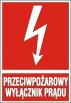 Tablica PPOZ PRZECIWPOZAROWY WYLACZNIK PRADU 74x105mm - NOZ74X105PPOZWP