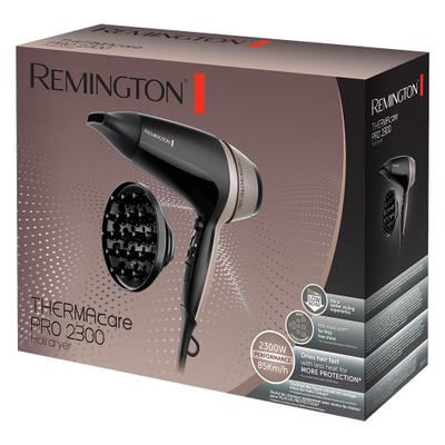 Tharëse flokësh Remington Thermacare Pro 2300, 2300W, me difuzer, e zezë