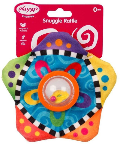 Lodër zile pelushi Playgro Essentials Snuggle Rattle, për bebe 0m+, shumëngjyrëshe