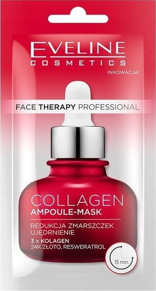 Maskë fytyre Eveline Face Therapy Professional Collagen, ampulë 8 ml