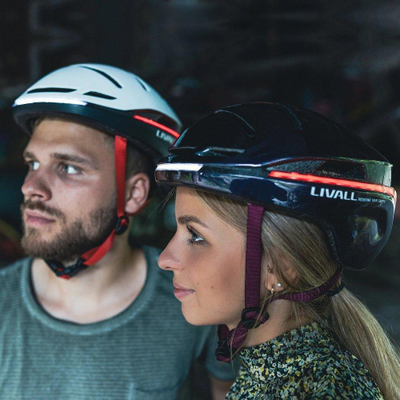 Паметна велосипедска кацига Livall EVO21, ЛЕД светла, IPX5, бела