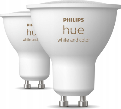 Llambë inteligjente Philips Hue White and Color, GU10, 2x400lm, e bardhë