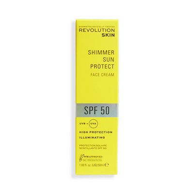 Krem fytyre për diell Revolution Skincare SPF 50 Shimmer Sun Protect, 50 ml
