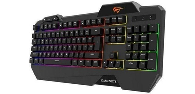 Tastierë HAVIT KB488L, 104 taste, ndriçim rainbow, me kabllo USB, e zezë