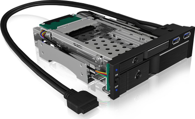 Kornizë disku ICY BOX IB-174SSK-U, bay 5.25", për hard 3.5" dhe 2.5", e zezë