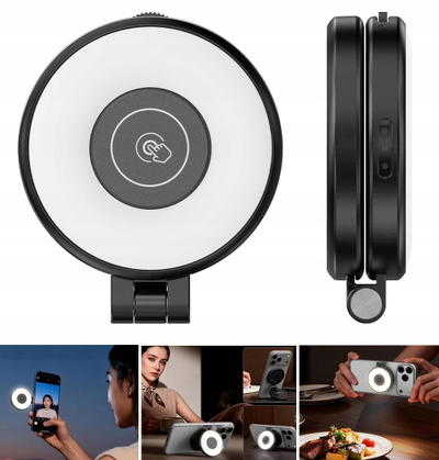 Dritë LED magnetike për telefon Ulanzi LM21, rikarikuese USB C, temperaturë e rregullueshme ngjyre, e zezë