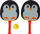Set raketash me shkumë Adar Penguin, me top, shumëngjyrësh