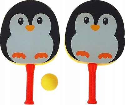 Set raketash me shkumë Adar Penguin, me top, shumëngjyrësh