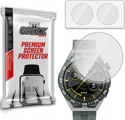 Xham hibrid mbrojtës GrizzGlass për Huawei Watch GT 3 SE 46mm, set me 2 copë, transparencë e lartë