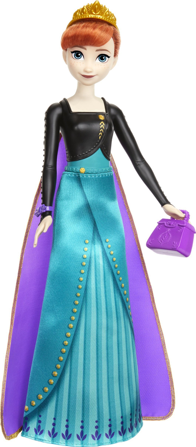 Kukull Disney Frozen Spin and Reveal Anna, me aksesore surprizë, për kalamaj, shumëngjyrëshe