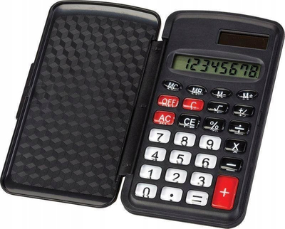 Kalkulator xhepi Centrum Pocket 83405, ekran 8 shifra, me diell dhe me bateri, gri