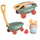 Lodër karrocë Smoby Life Hand Cart, set me kova rëre, plastikë e ricikluar, shumëngjyrëshe