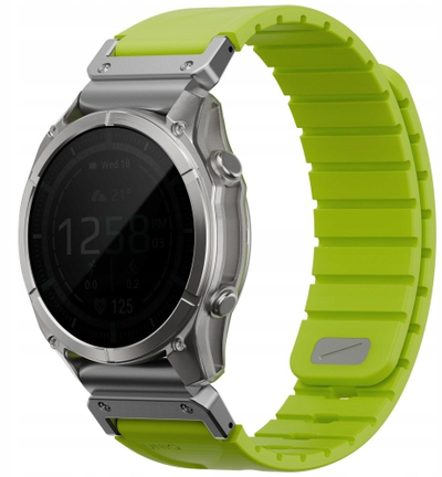 Rrip ore Uniq Fluo për Garmin 22mm, silikon, rezistent ndaj djersës, jeshile lime