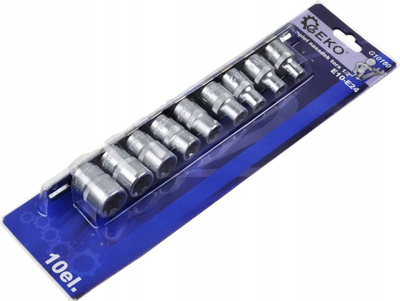 Set çelësa goditës TORX të brendshëm GEKO, 9 copë, çelik CrV, 1/2"