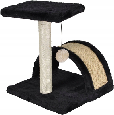 Shtyllë gërvishtëse për mace, me platformë, 38cm, e zezë