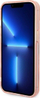 Mbulesë telefoni Guess GUHMP14MHTCMP për iPhone 14 Plus, MagSafe, rozë transparente me kornizë ari