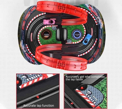 Pistë garash Speed Track Car, 2 makina, unaza 360°, shumëngjyrëshe