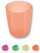 Gotë banjoje Top Choice Toilet Cup 88087, plastike, e portokalltë