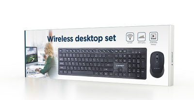 Set tastierë dhe maus Gembird KBS-WCH-04, wireless RF, me nano USB, i zi