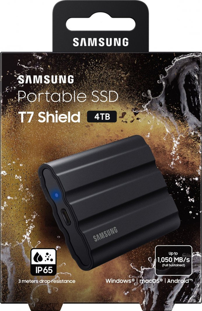 SSD i jashtëm Samsung T7 Shield, 4TB, USB 3.2, i zi