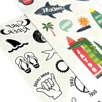 Tatuazhe të lavueshme mini Ooly Tattoo Palooza, plazhi, 3 fletë