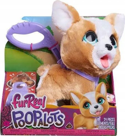Lodër interaktive Just Play FurReal Poop-a-Lots Corgi, me litar, shumëngjyrëshe