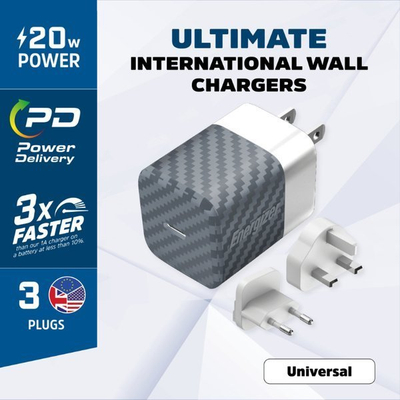 Karikues muri Energizer Ultimate, 20W GaN PD, USB‑C, ngjyrë argjendtë