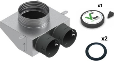 Kuti shpërndarjeje ventilimi Spiroflex Vent Clear 2x75/125, izolim akustik, lartësi 85 mm