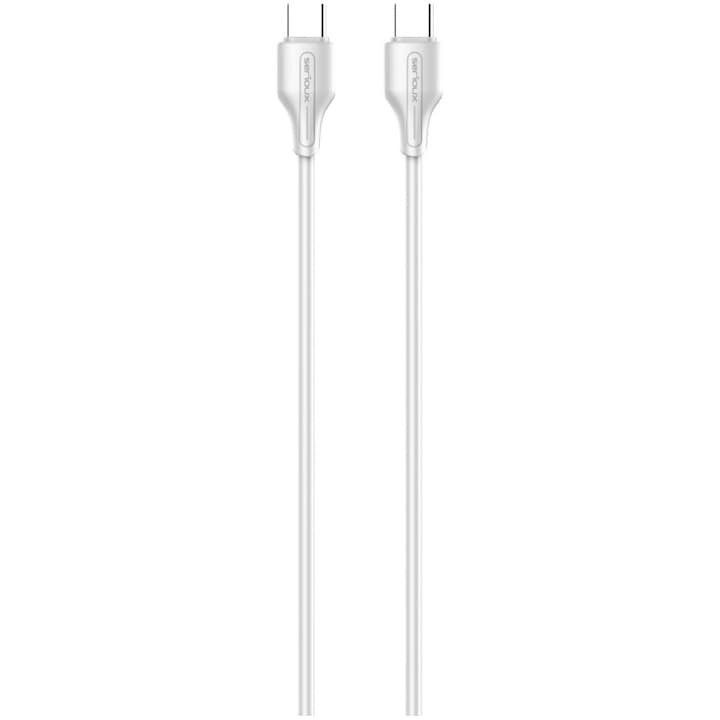 Kabllo USB C Serioux Type C në Type C, 1m, 65W, e bardhë