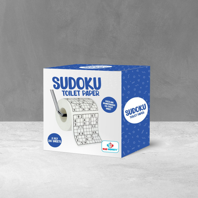 Letër higjienike Sudoku Toilet Paper, me puzzle Sudoku, e bardhë