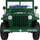 Makinë lodër elektrike Jeep Willys Military, 12V, 3 vende, jeshile ushtarake