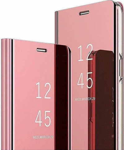 Mbulesë Mocco Clear View për Samsung Galaxy A42 5G, plastike, rozë