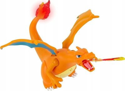 Figurë lodër Pokémon Jazwares Flame and Flight Charizard, 15cm, interaktive me drita dhe zëra, portokalli