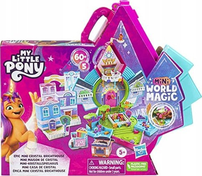 Set loje My Little Pony Mini World Magic Crystal Brighthouse, 5 mini kukulla, me aksesorë, shumëngjyrësh