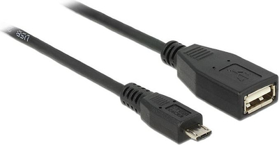 Kabllo USB Delock USB-A - microUSB, 0.5m, e zezë