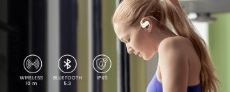 Kufje wireless Vidonn T3, Bluetooth 5.3, IPX5, të zeza