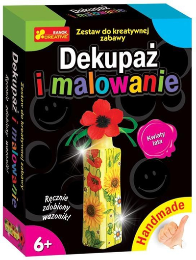 Set kreativ Ranok Creative Handmade Decoupage and Painting Summer Flowers, për kalamaj 6+