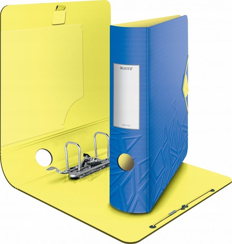 Dosje unazë Leitz 180° Active Urban Chic A4, shpinë e lakuar 82mm, mbyllje me elastik, blu