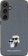 Kapak telefoni Karl Lagerfeld Saffiano Karl & Choupette Metal Pin për Samsung Galaxy S24, lëkurë ekologjike, gri