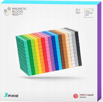 Магнетна играчка PIXIO-1600, 1600 коцки, 16 бои, повеќебојна