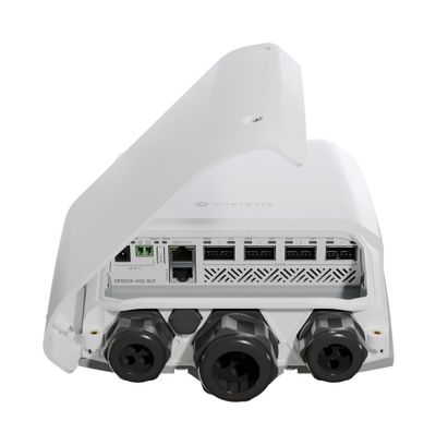 Мрежен свич Mikrotik CRS504-4XQ-OUT, 4x QSFP28 100Gbps, IP66, бел