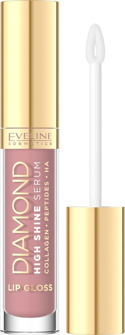 Gloss buzësh Eveline Diamond High Shine Serum, me kolagjen dhe peptide, dusty rose