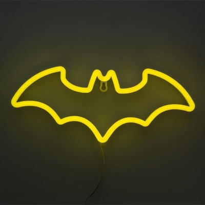 Lampë murale dekorative Batman, LED neon, me USB, e verdhë