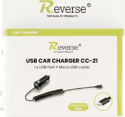 Ngarkues makine Reverse CC-21, 2.1A, Micro USB 1.2m, i zi