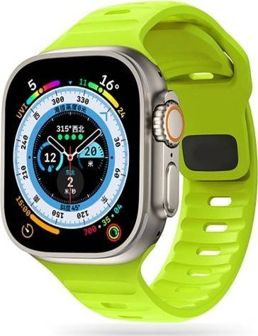 Rrip ore Tech-Protect Iconband Line për Apple Watch 44 45 49mm, TPU, sportiv, ngjyrë lime